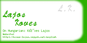 lajos koves business card
